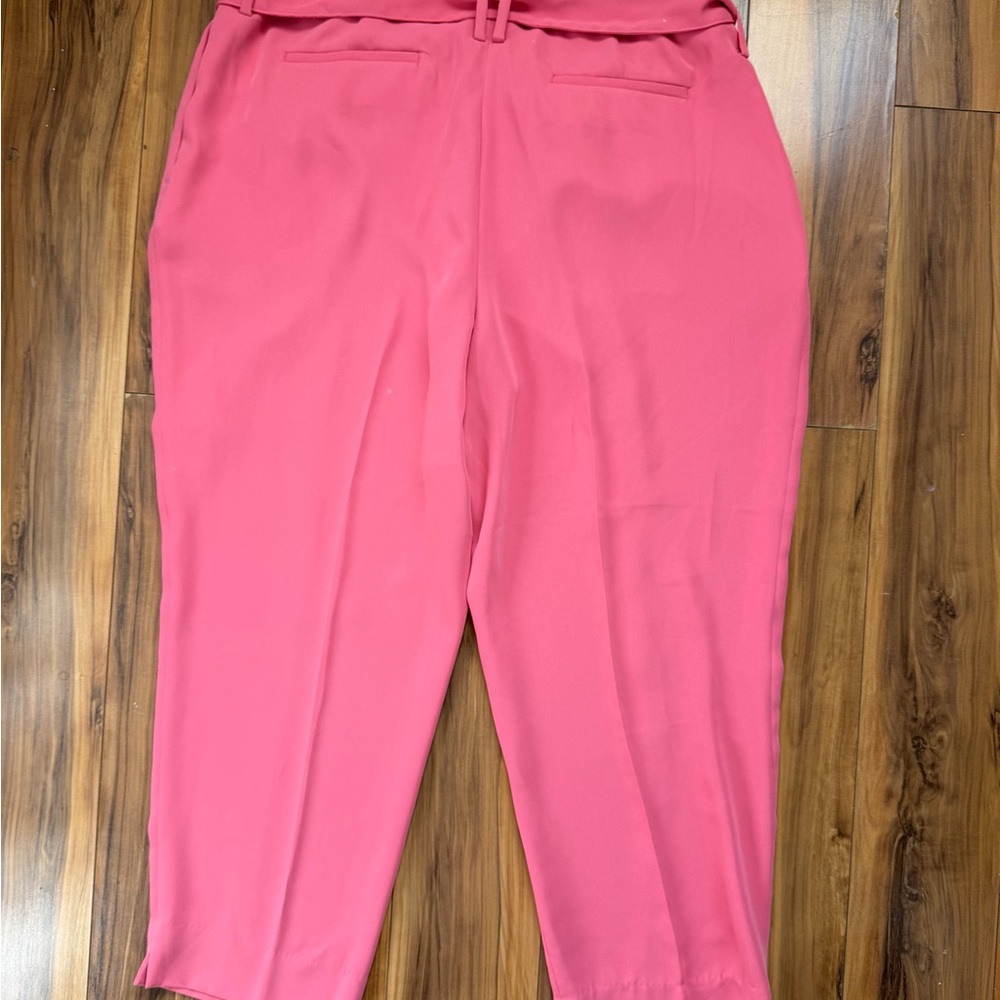 NWT Boden Pink  coral High-Waist Paperbag Ankle Trousers - Picture 6 of 9